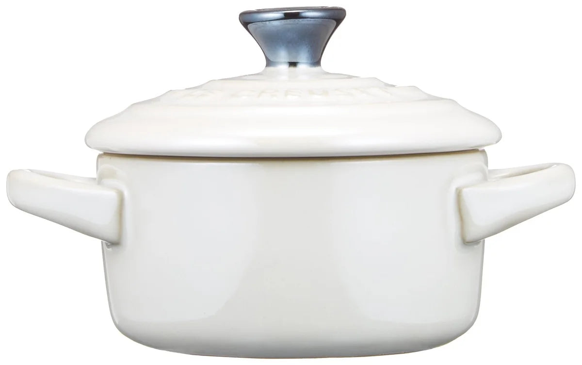 Le Creuset Heat-Resistant Petit Cocotte Container Pair with Spoon Red White