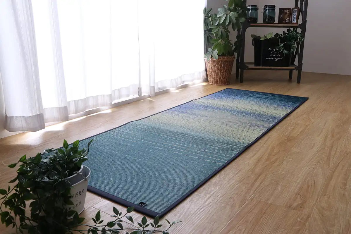 Ikehiko Corporation Rush Tatami Yoga Mat Japan Sky Sea Blue 66X185Cm #8243850