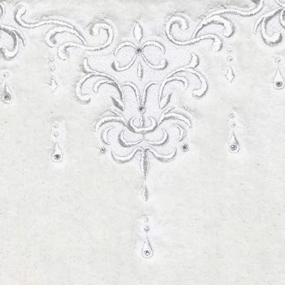 Senko Japan Nynas Shanti Toilet Mat Platinum X Ivory 70X70Cm Rhinestones 17873