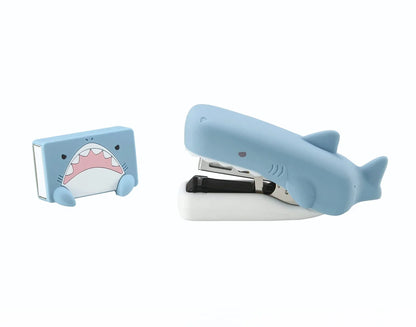 Max Stapler W/ Silicone Cover Case Japan Shark No.10-1M Sh Light Blue