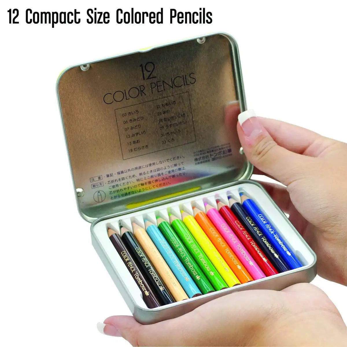 Tombow Japan Mini Colored Pencils 12 Colors W/ Sharpener Bca-151