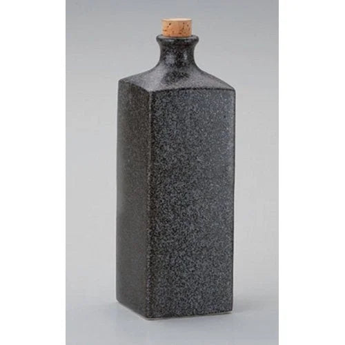 Setomono Honpo Japan Black Glaze Square Shochu Bottle 7.5X23Cm 830Cc
