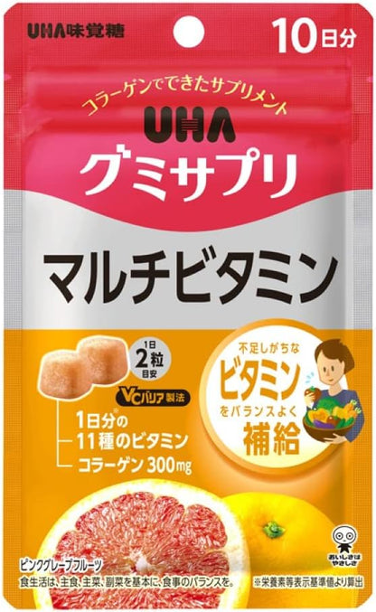 Uha Miku Candy：多種維生素軟糖 30 天供應粉紅葡萄柚味