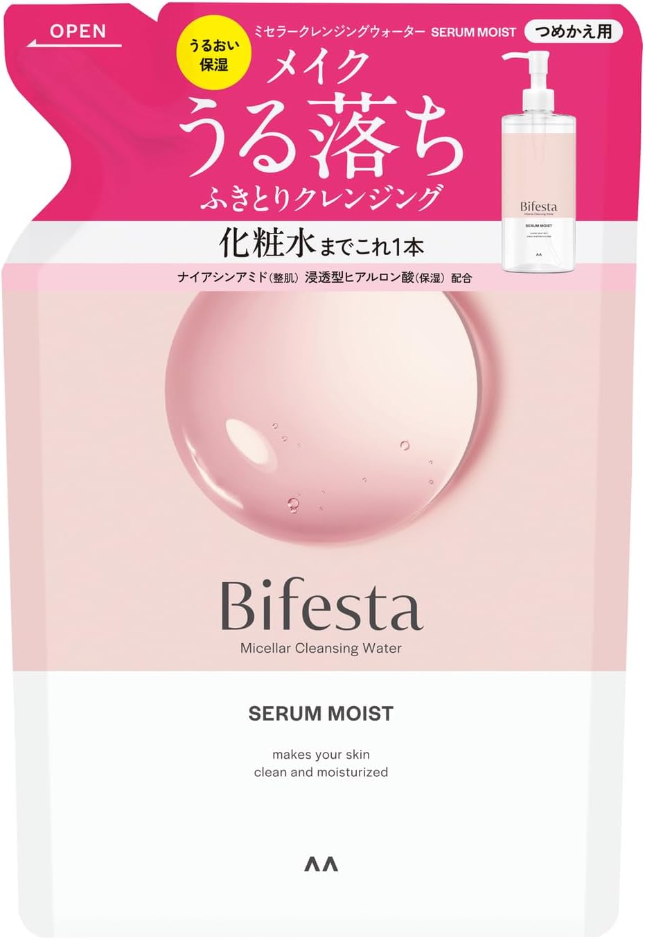 Bifesta Micellar Cleansing Water Moist 400ml [Refill] - Makeup Removers Made In Japan