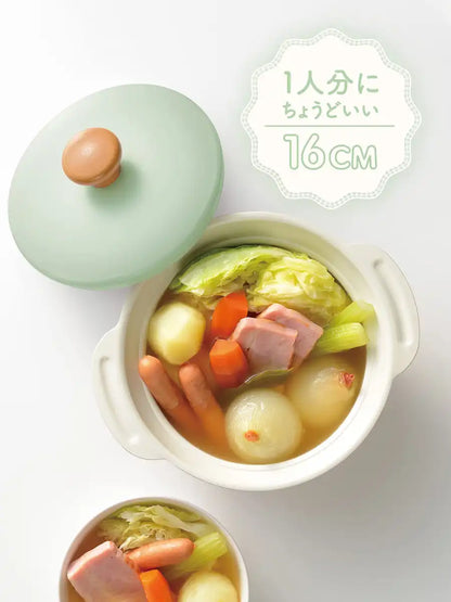 Wahei Freiz Japan Tabletop Pot 16Cm Green 1 Person Light Mini Ceramic Ih/Gas Rb-2096