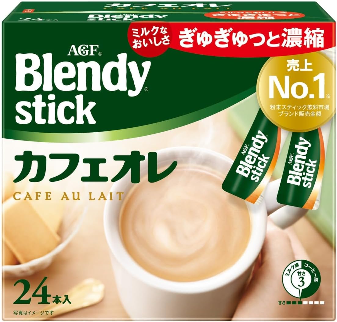 Ajinomoto Agf Blendy Stick Cafe Au Lait 24 Sticks - Agf Milk Coffee -