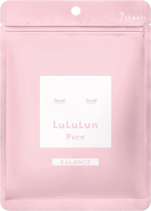 Lululun Pink Mascarilla facial en hoja hidratante equilibrada 7 hojas