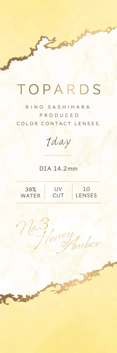 Topaz Topards 10 Sheets 2 Box Set Rino Sashihara Colored Contact Lens Japan Honey Amber Pwr.-3.25