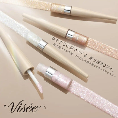 Visee Eyeshadow 3D Glitter Eye Liquid Pink Jemi 3.3ml with Large Pearl