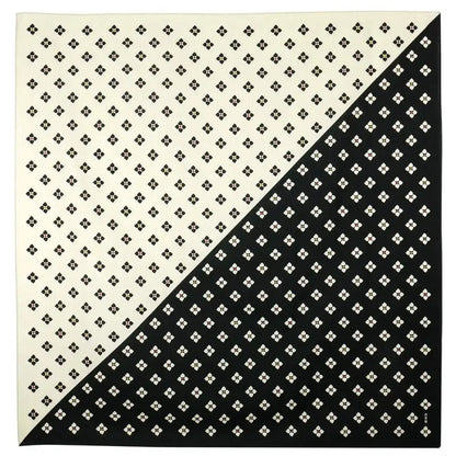 Hama Pattern Furoshiki 90Cm Japan 4-Leaf Komon Black Cloth