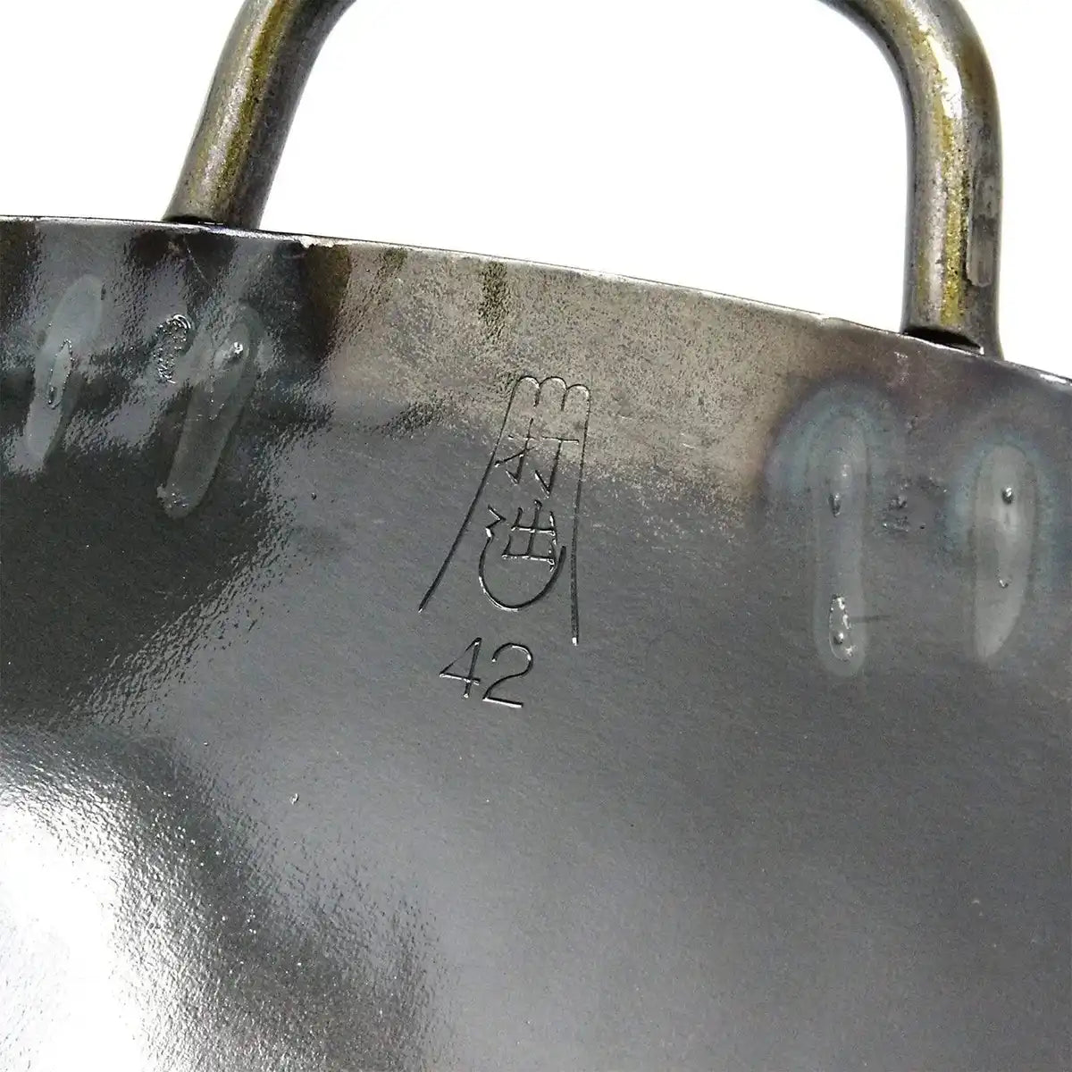 Yamada Japan 42Cm Double-Handle Hammered Iron Welded Wok 1.2Mm Thickness