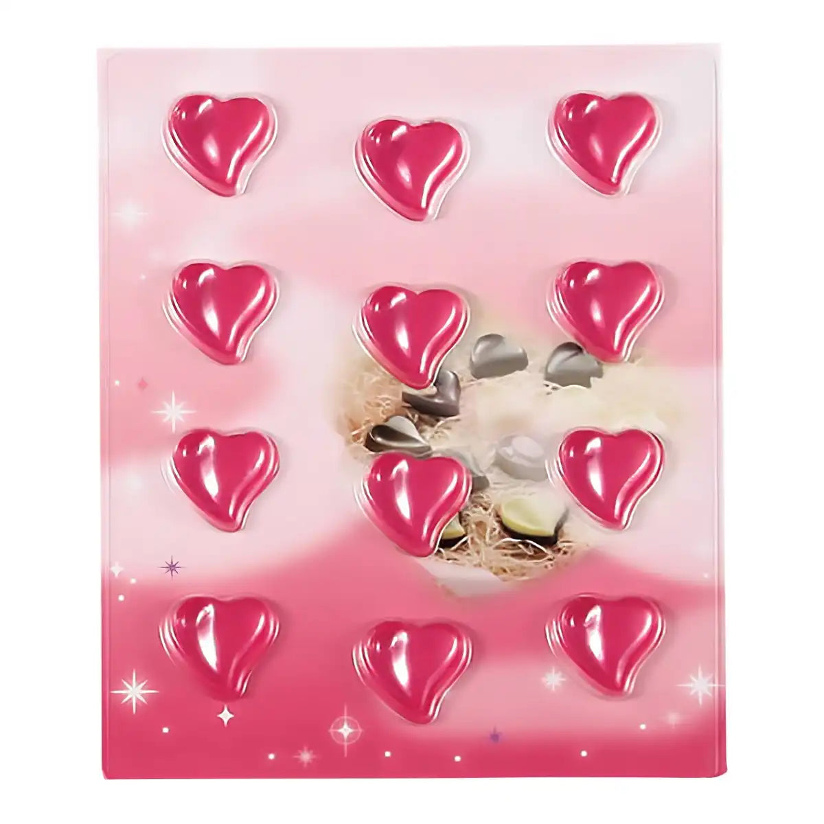 Tigercrown Pet Resin Curvy Heart Chocolate Mold 12pcs