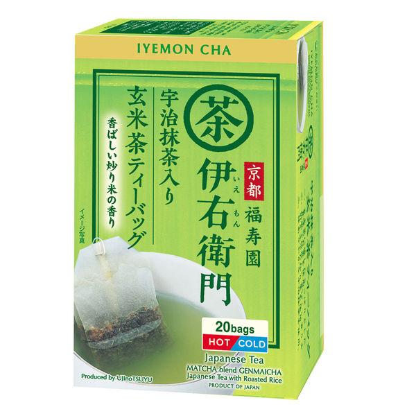 Iyemon Cha 抹茶混合玄米茶日本茶 20 袋 - 日本茶配烤饭
