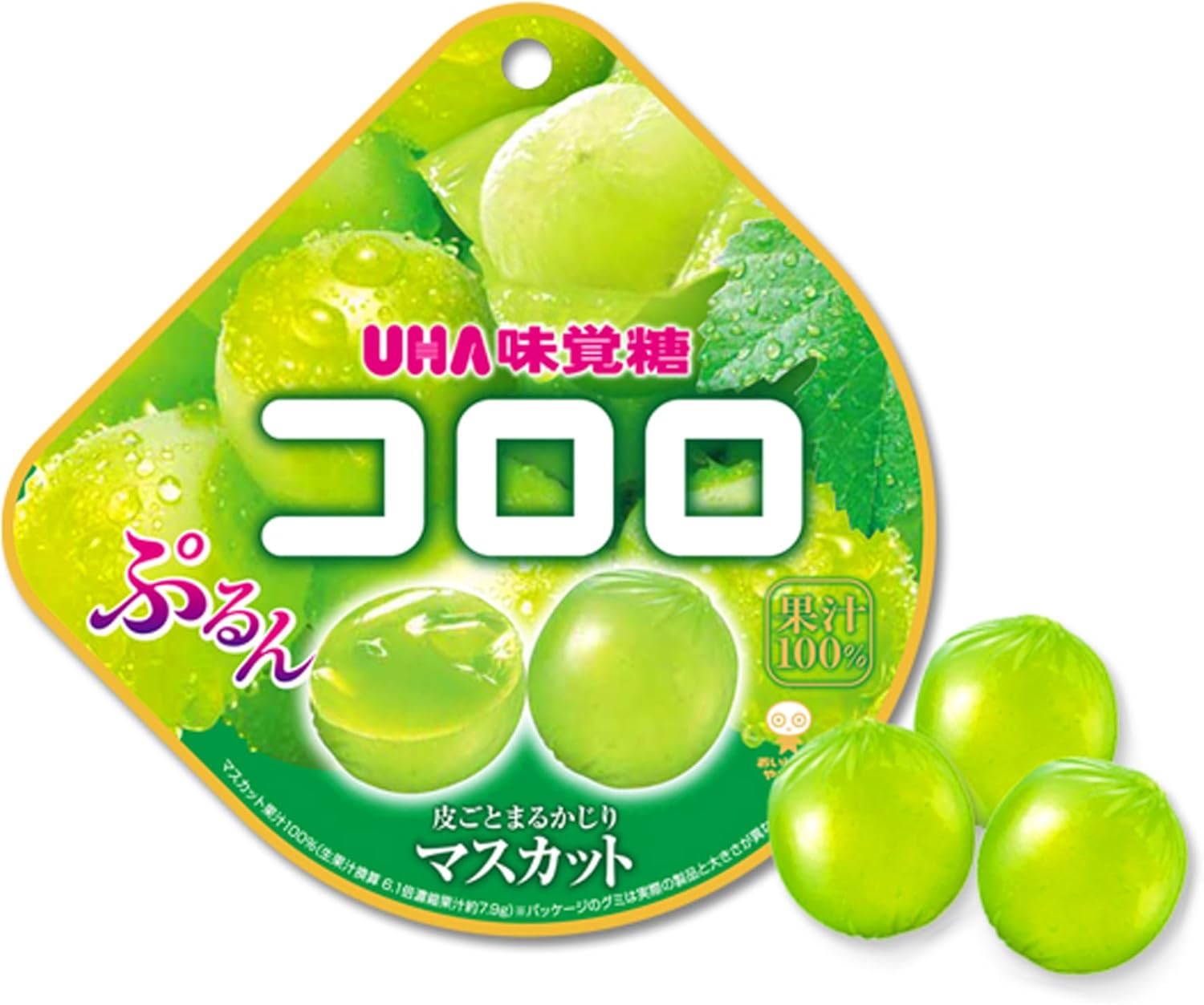 Uha Mikakuto Kororo White Muscat Grape Gummy Candy 48g Delicious Snack