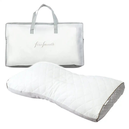 Nishikawa Fine Smooth Pillow W/ Binchotan Charcoal Pipe Quilt360 | Supports Tossing & Turning | 3D Structure | Reduces Neck & Shoulder Burden | Adjustable Height | Urethane Sheet | Japan