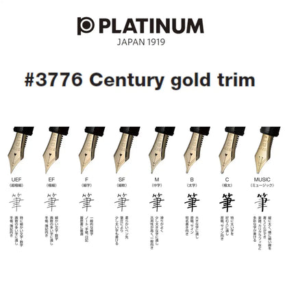 Platinum Fountain Pen #3776 Century Medium Point Chenonceau White Size 139.5x15.4mm 20.5g