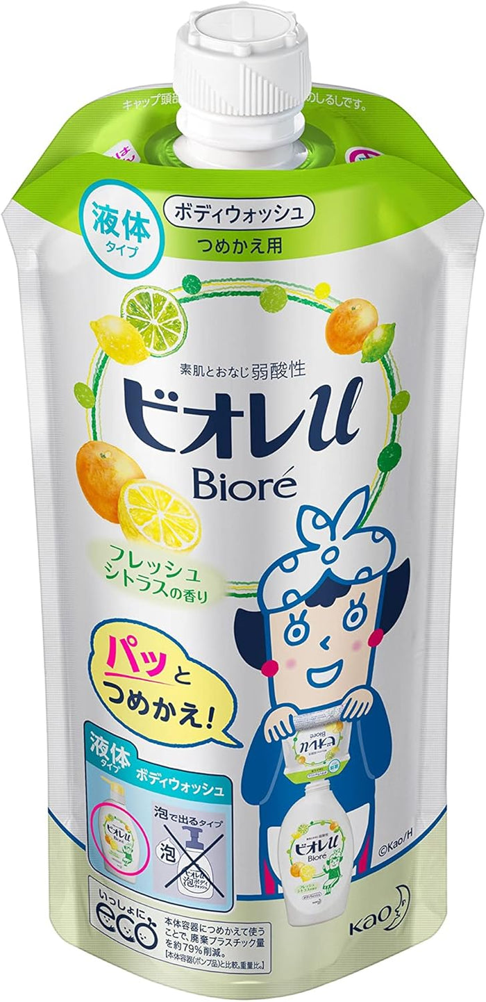 Kao Biore U Fresh Citrus Scent Nachfüllpackung 340ml Bade- und Körperreiniger