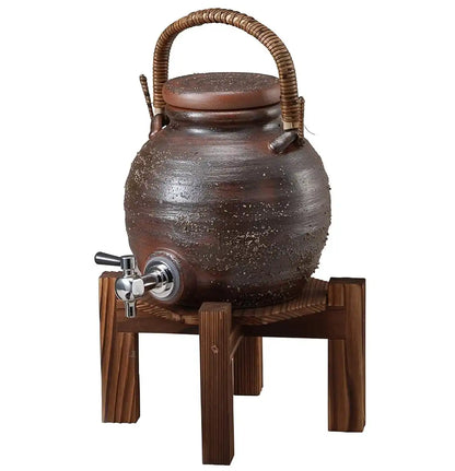 Ziyue Kiln Japanese Ash Glaze Handle Server 2500Cc Brown Tokiwa Tokiya Pro 28-272-058-Me