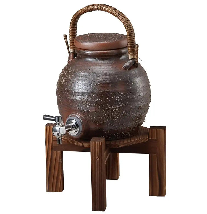 Ziyue Kiln Japanese Ash Glaze Handle Server 2500Cc Brown Tokiwa Tokiya Pro 28-272-058-Me