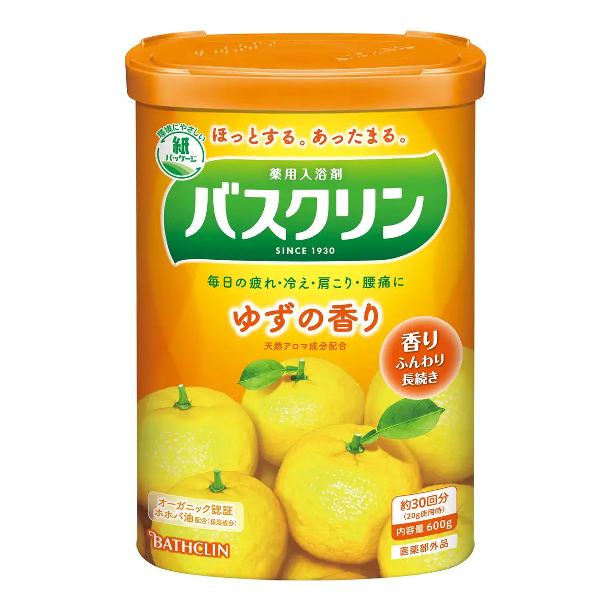 Bathclin Bath Salts Yuzu Scent 600G Fatigue Relief Approx. 30 Uses