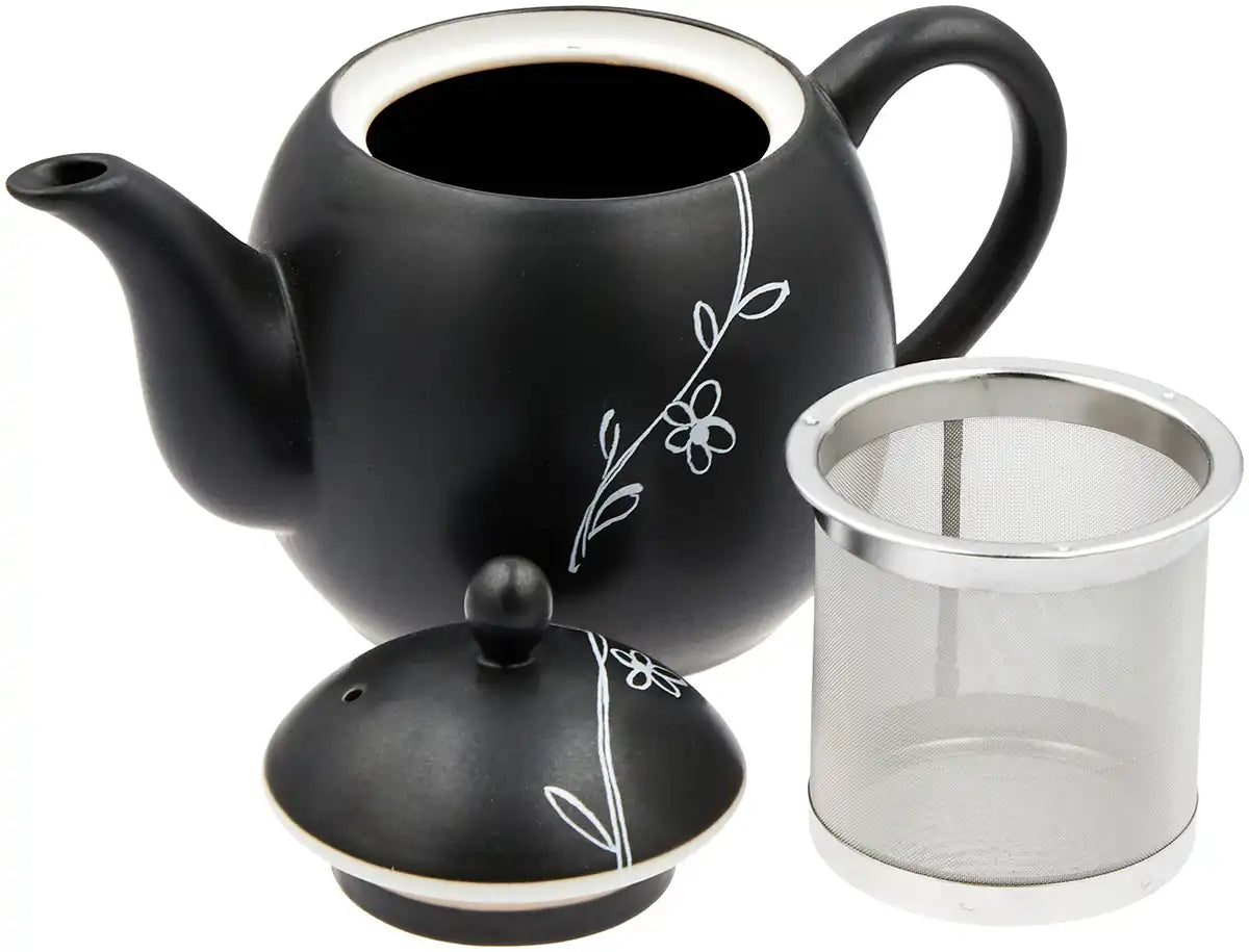 Itsumi Pottery Mino Ware Mf Black Glaze Karen Pot 038293 | Made In Japan