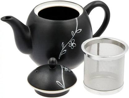 Itsumi Pottery Mino Ware Mf Black Glaze Karen Pot 038293 | Made In Japan