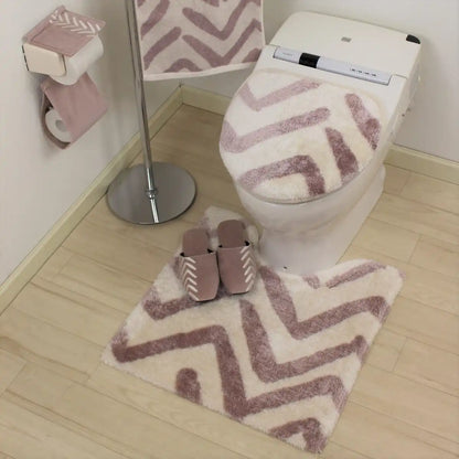 Senko M+Home Toilet Lid Cover Beige Modern Glossy Thread Japan 32541