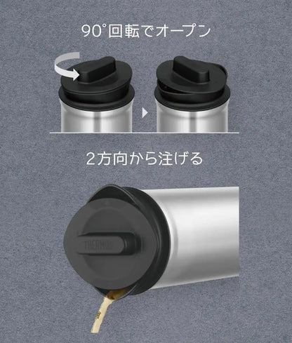 Thermos 1L Black Stainless Steel Pot with Tea Pack Holder Ttd-1000 Sbk