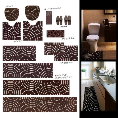 Senko M+Home Japan Bronx Toilet Mat Brown 60X60Cm Antibacterial Deodorant 20703