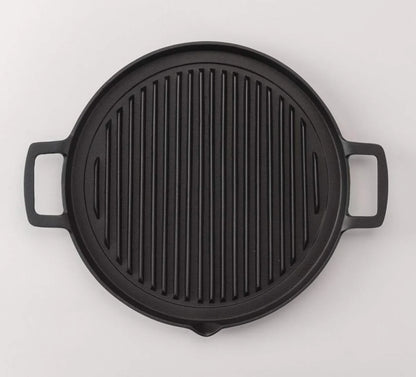 Iwachu Grill Pan Round 25Cm Japanese Nambu Ironware | Ih Compatible | Black Baked