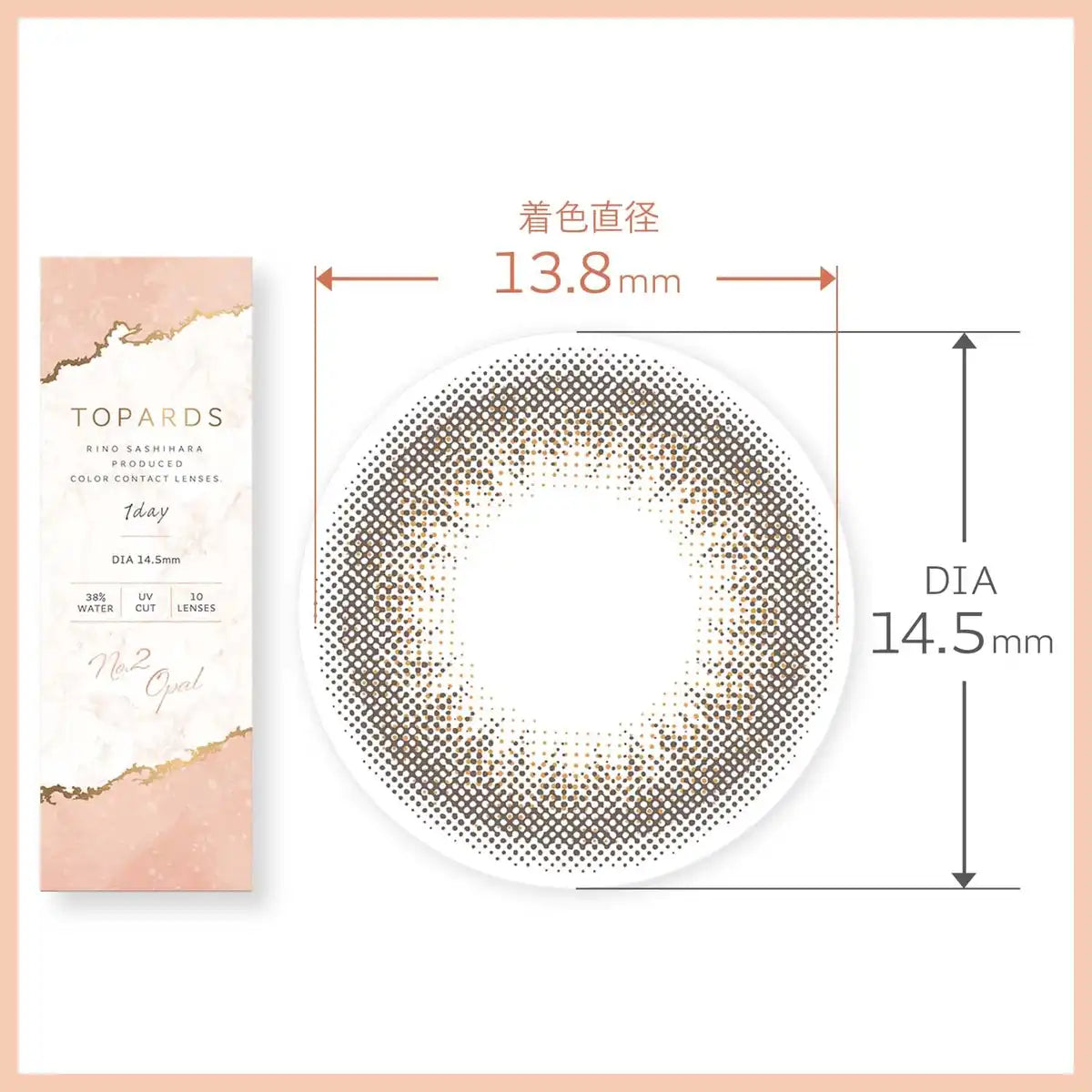 Topaz Japan Color Contacts Sashihara Sassy One Day 10Pcs Opal [-2.50] With Degree