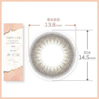 Topaz Japan Color Contacts Sashihara Sassy One Day 10Pcs Opal [-2.50] With Degree