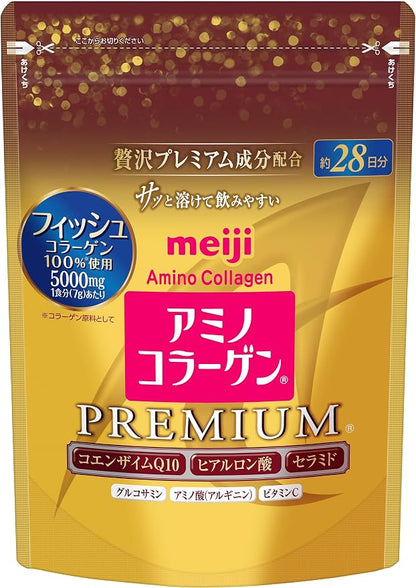 Meiji New Amino Collagen Premium Refill 196g Bulk 5-Pack