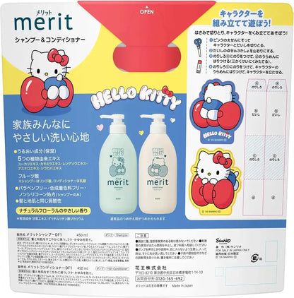 Merit Shampoo and Conditioner Pump Pair Hello Kitty Design 450ml