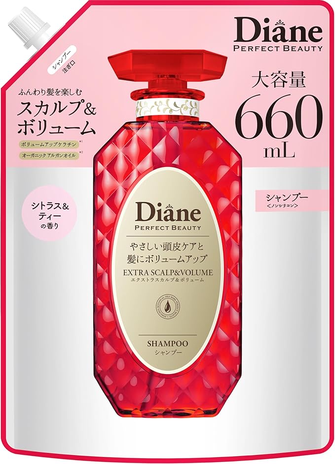 Diane Shampoo Scalp and Volume Refill Citrus Tea Fragrance 660ml