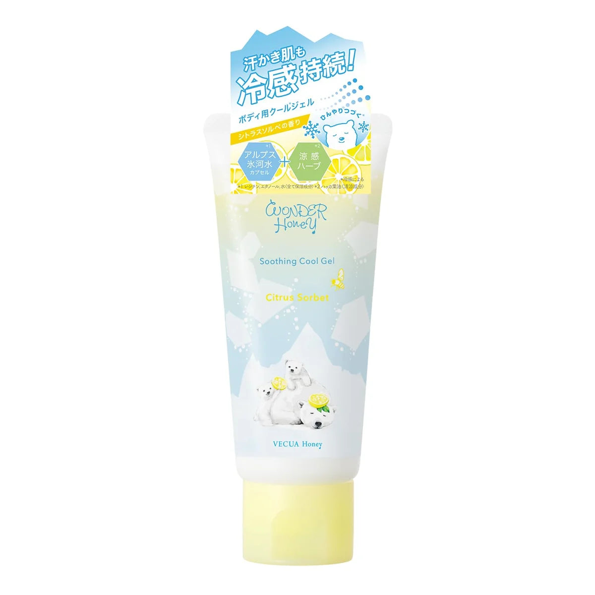 Vecua Honey Wonder Honey Cool Gel Sorbet Agrumes 60g Crème Corporelle Rafraîchissante