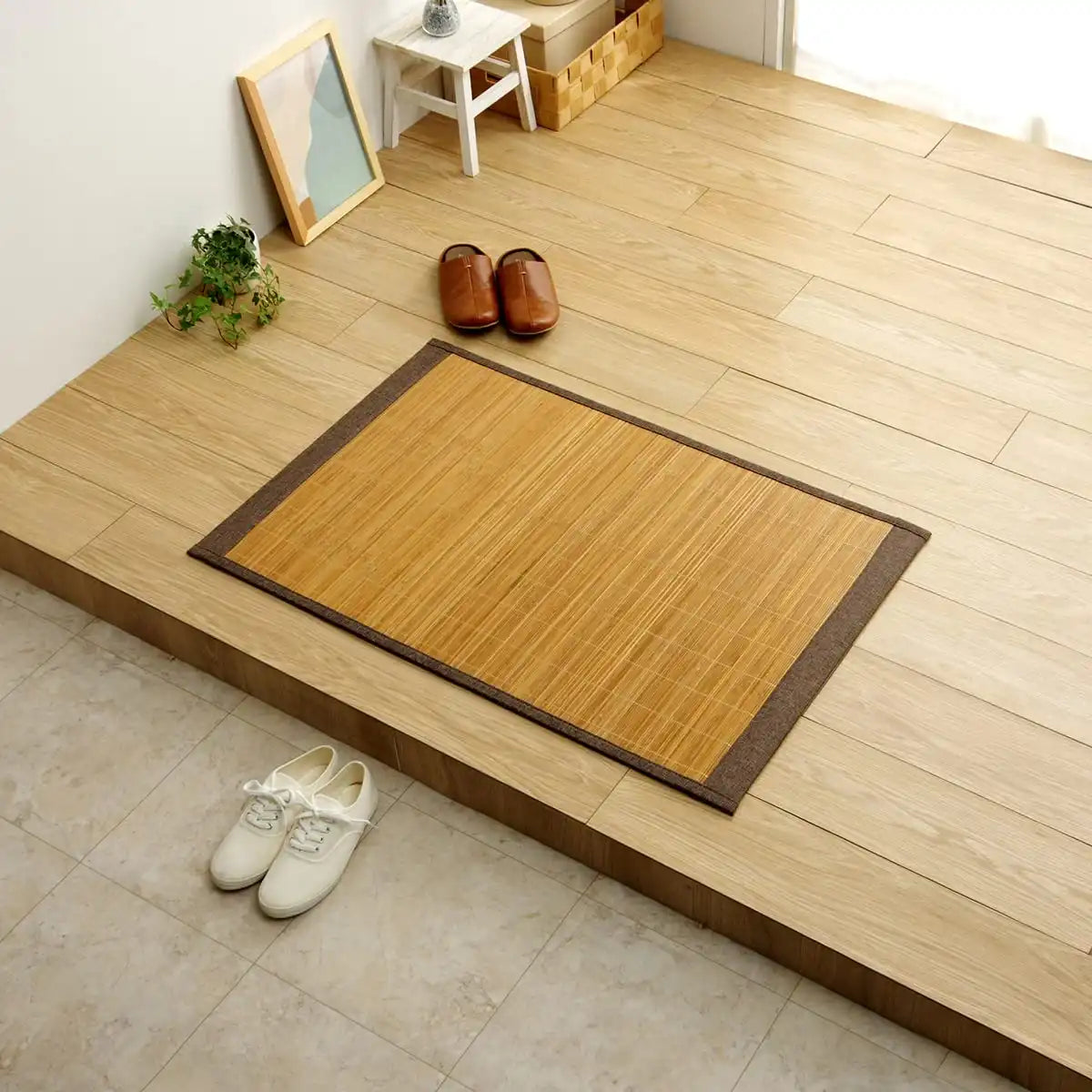 Ikehiko Corporation Japan Bamboo Rug Carpet Mat Entrance Plain Approx.