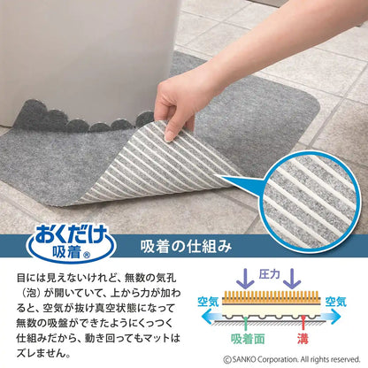 Sanko Mitsuba Toilet Mats For Men'S Urinal 5Pcs Gray Floor Stain Prevention Japan Made Suction Kh-16 55X44Cm (1Mm Thick)