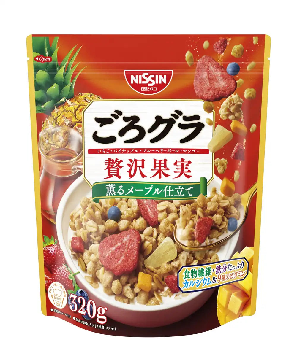 Nissin Foods Gorogura Mixed Fruits Maple Granola Cereal 320G