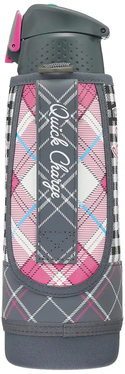 Thermos 1.0L Grey Gingham Vacuum Insulated Sports Bottle One-Touch Open Type