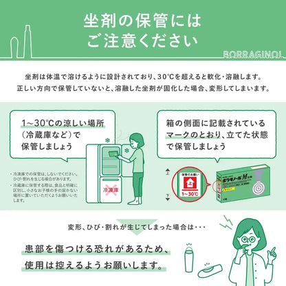 Boraginol M Suppositories 10 Pieces - [Class 2 OTC Drug] for Hemorrhoid Relief