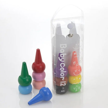 Ranks Japan Baby Color Crayons 12 Vibrant Colors for Toddlers and Kids