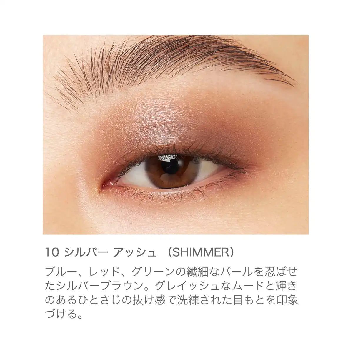 RMK Infinite Single Eye Shadow 10 Silver Ash Shimmer & Silver Brown Pearl High Pigment