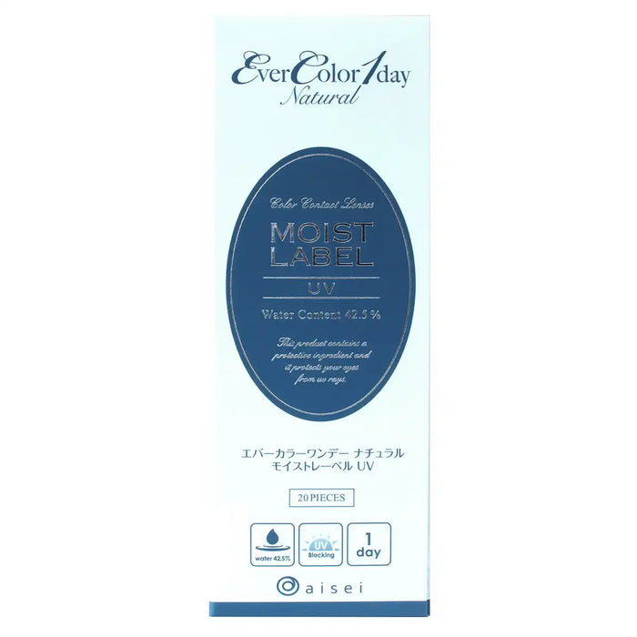 Ever Color 1 Day Moist Label Uv Sheer Contact Lenses -0.75 20 Sheets - Made In Japan
