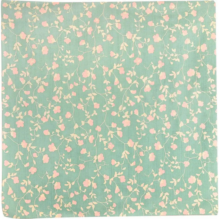 Hama Pattern Furoshiki Cloth 90Cm Trumpet Vine Eme Blue - Japan