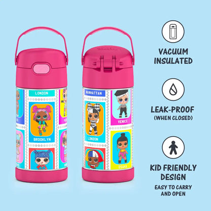 Thermos Funtainer 12Oz Kids Lol Surprise Stainless Steel Insulated Straw Bottle
