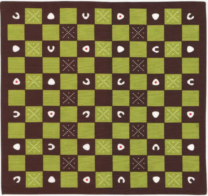 Miyamoto-Towel Furoshiki Lunch Cloth Japanese Pattern Okami'S 50X50Cm Checkered Rice Ball