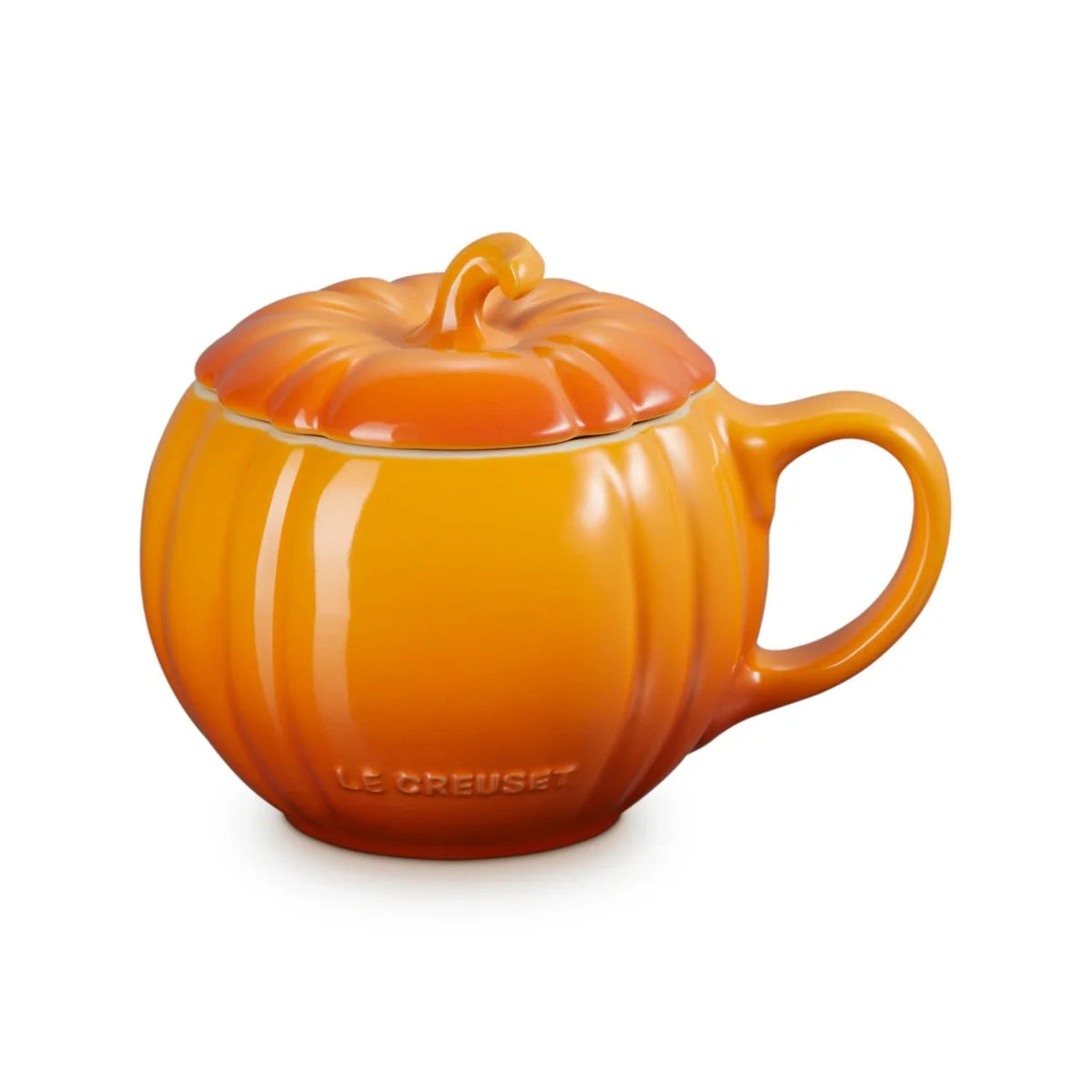 Tasse Citrouille Le Creuset 400ml avec Couvercle Design Marron d'Inde Halloween Sécurisée
