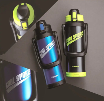 Zojirushi 2.0L Stainless Steel Sports Water Bottle Direct Drinking Green Black Sd-Bc20-Bg
