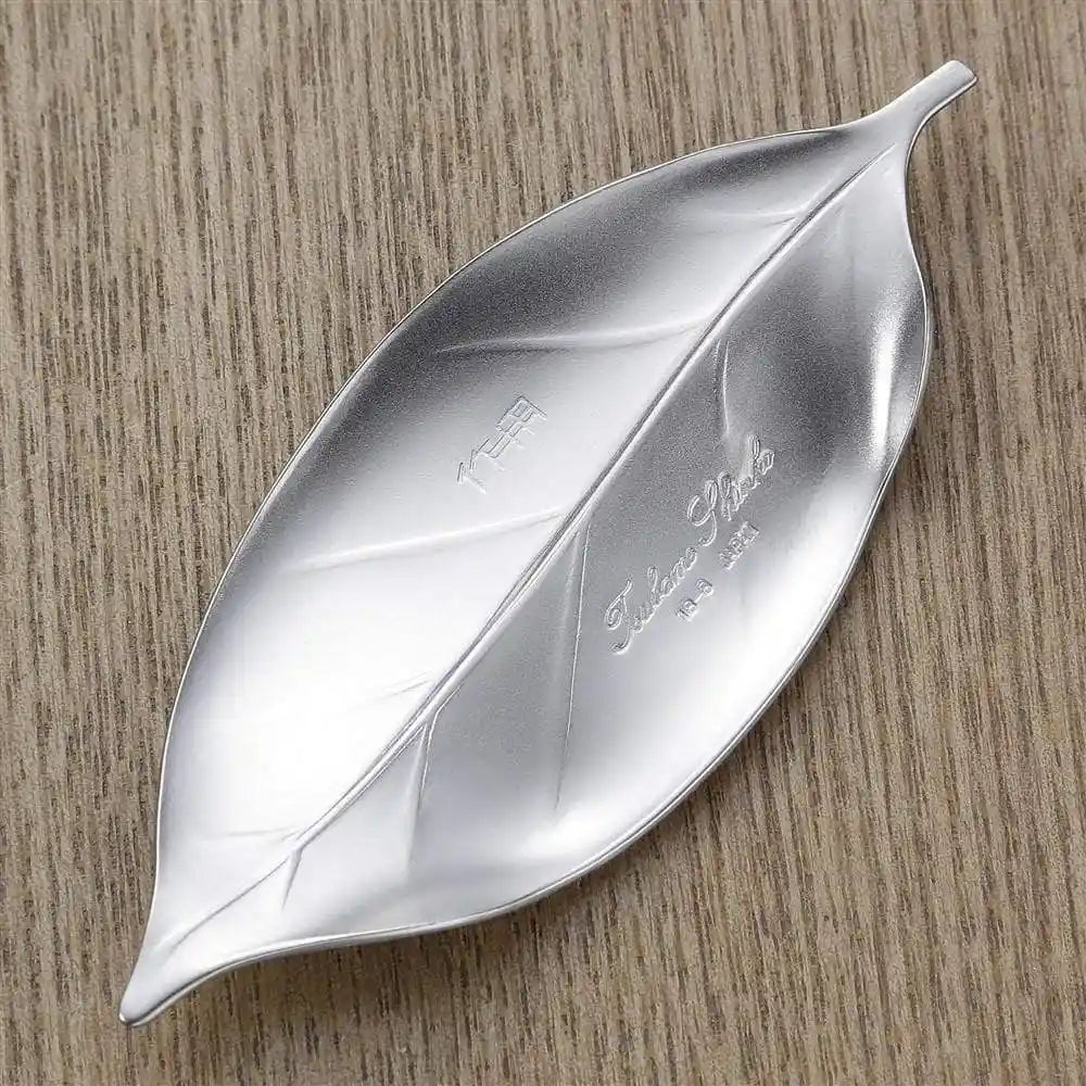Tsubame Shinko Stainless Steel Leaf Shaped Chopstick Rest Silver
